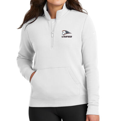 Unified - Ladies Club Fleece Sleeve Swoosh 1/2 Zip Thumbnail
